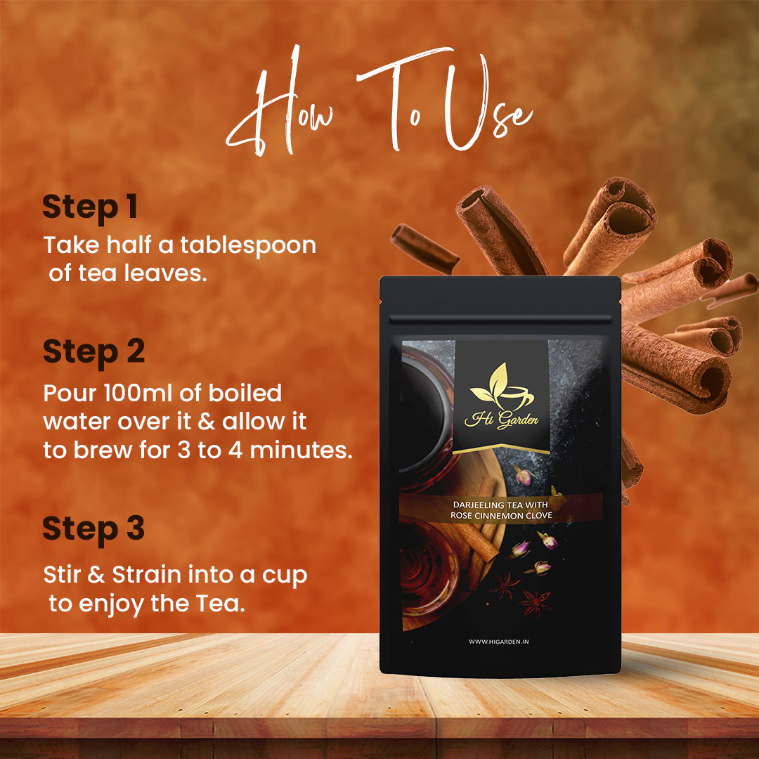 DARJEELING TEA WITH ROSE CLOVE AND CINNAMON (30 GM)