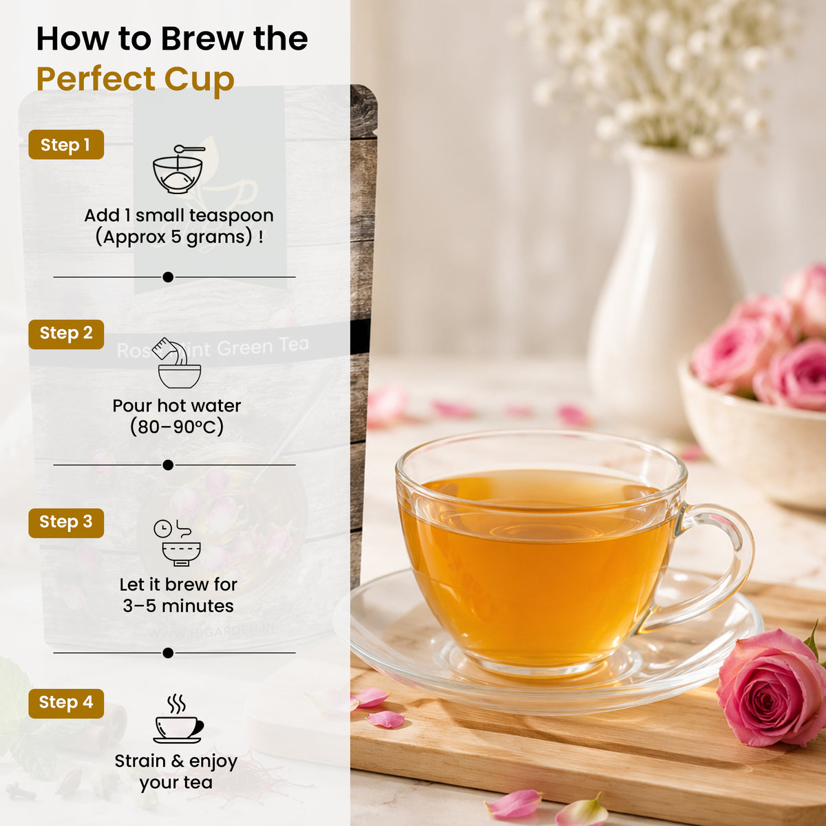ROSE MINT GREEN TEA (30 GM)